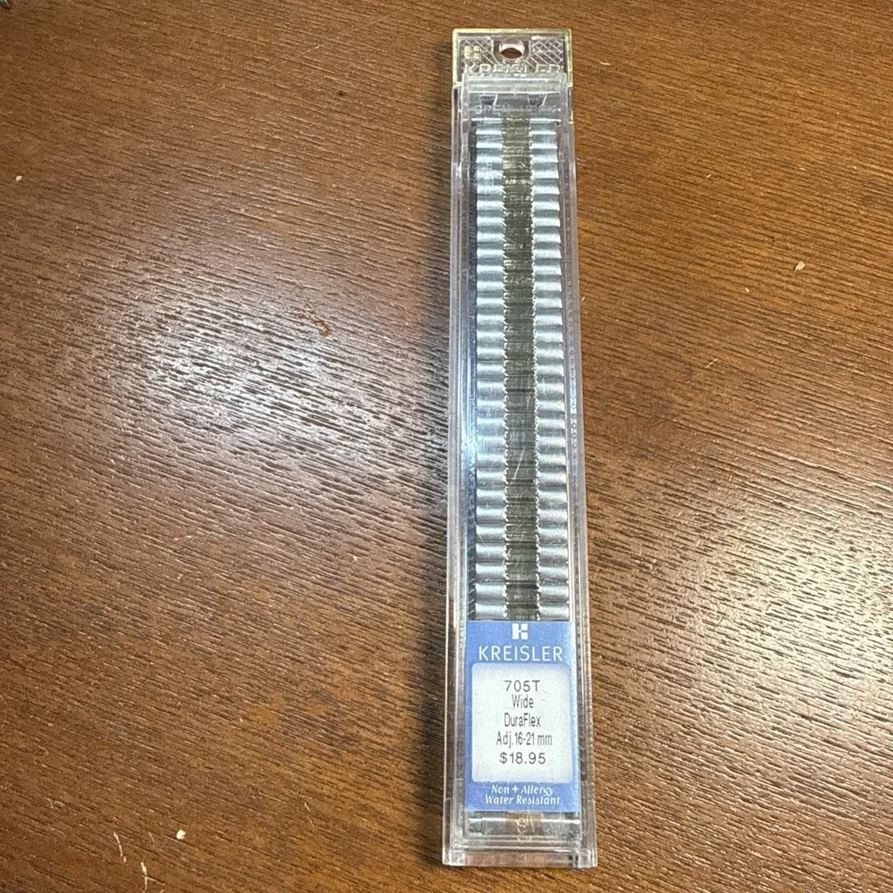 16-21mm Kreisler Gold Silver Tone Wide Dura Flex Stainless Mens Watch Band 705T